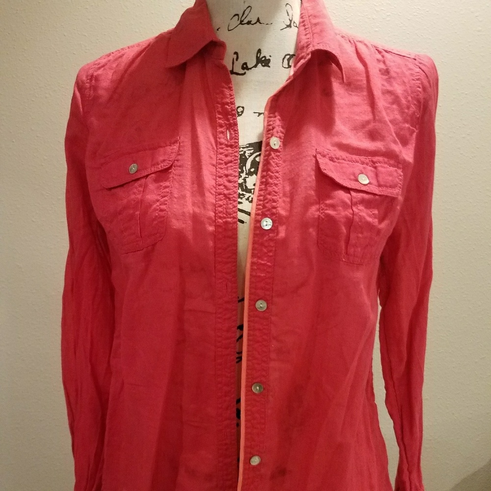 Express-Bright pink/coral button down
